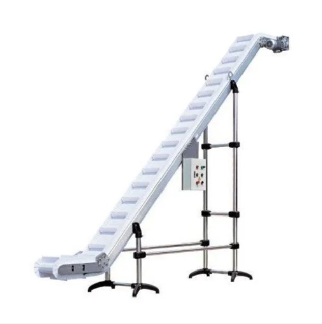 Nylon Inclined Conveyor | Food Grade Durable Nylon Belt for Snacks, Grains, Namkeen & Powder Transfer | SS304 Frame Adjustable 0-45° Angle VFD Speed 1-5m Length 0.5-1HP Industrial Elevator